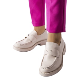 Beige elegante loafers fra Élodie