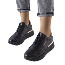 Karino sorte læder sneakers