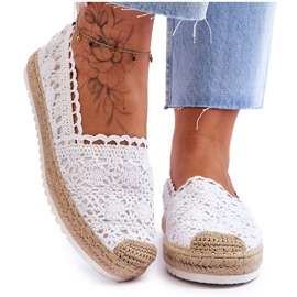 FE1 Lace Slip-on Espadrilles White Blanco hvid