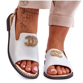 Damesandaler med dekoration S.Barski KV-2775-49 Sølv