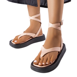 Beige platformssandaler fra Salt