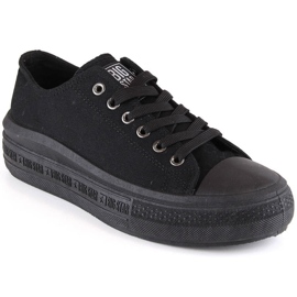 Damesneakers på platformen sorte Big Star LL274A176