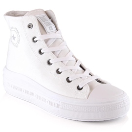 Kvinders ankelsneakers på platformen hvide Big Star LL274A183