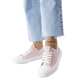 Beige gennembrudte sneakers Big Star LL274015