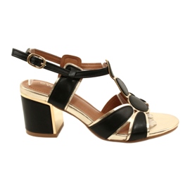Evento Kvinders sandaler med en dekorativ øvre 23SD35-5575 sort og guld