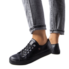 Big Star V274871 sorte øko-læder sneakers