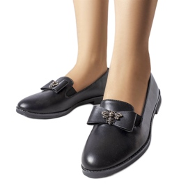 Sorte dekorative loafers fra Ila