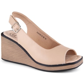 Komfortable kilesandaler i læder Filippo W DS4508 beige