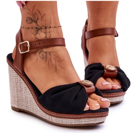 Kvinders kilesandaler med dekoration Black Candice sort