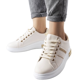 Beige platform sneakers fra Lanoie
