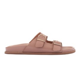 Marco Shoes Hjemmesko med spænder beige