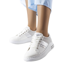 Hvide sneakers med grå indlæg fra Deans