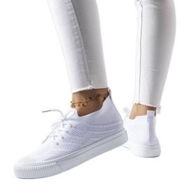 Hvide sneakers i stretchstof fra Polaire