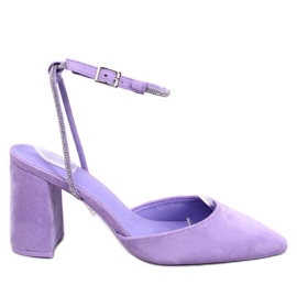 Pumps med åben hæl fra Esten Purple violet