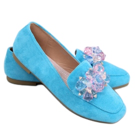 Deley Blue loafers med perler blå