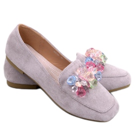 Deley Grey loafers med perler grå