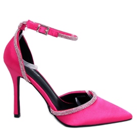 Højhælede pumps med zirkoner Conway Fuchsia lyserød