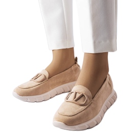Vinceza Beige slip-on sneakers fra Vincez