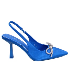 Hannah Blue pumps med åben hæl blå
