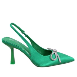 Hannah Green pumps med åben hæl grøn