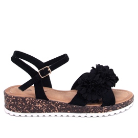 Kilesandaler med blomster fra Hahn Black sort