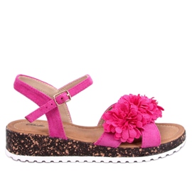 Kilesandaler med blomster Hahn Fuchsia lyserød