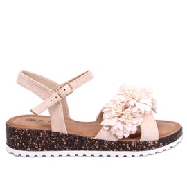 Hahn Beige blomstrede sandaler