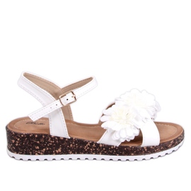 Flower wedge sandaler fra Hahn White hvid