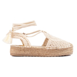 Beige platform espadriller fra Shelovet boho