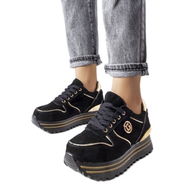 Sort og guld platform sneakers fra Therrien