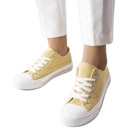 Vignette guld skinnende sneakers gylden