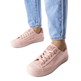 Pink stof sneakers fra Big Star LL274095 lyserød