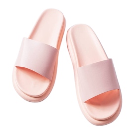Pink hjemmesko på Paquette platformen lyserød