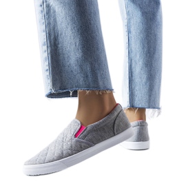 Grå quiltede slip-on sneakers fra Gregory