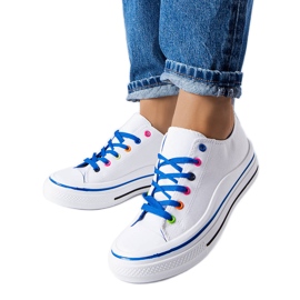 Hvide og blå platformssneakers fra Bois