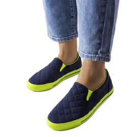 Marineblå quiltede slip-on sneakers fra Balsamo
