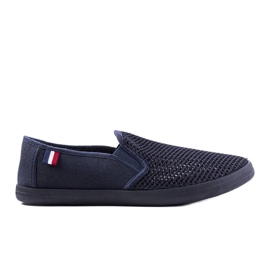 Marineblå gennembrudte sneakers til mænd fra Garibaldi