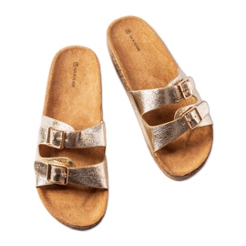 Guld flip-flops med Cincinna korksål gylden