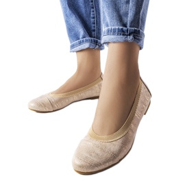 Beige metallic ballerinaer fra Crummit