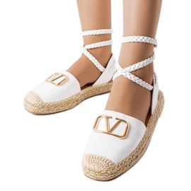 Hvide espadriller med snørebånd til forældre