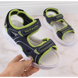 McKeylor 47701 marineblå og grønne velcro-sandaler til drenge