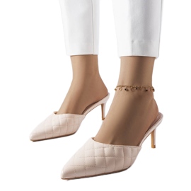 Beige quiltede flip-flops fra Lambert