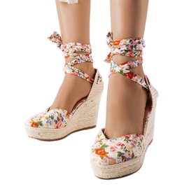 Larivière kile-espadriller med blomster beige