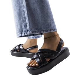 Sorte Horseshoe platform sandaler