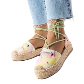 Grønne espadriller med snøre på Duffet-platformen