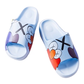 BM Blå flip flops med print