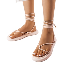Beige sandaler med snøre fra Laurence