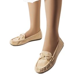 Beige loafers med sløjfe fra Grasselli