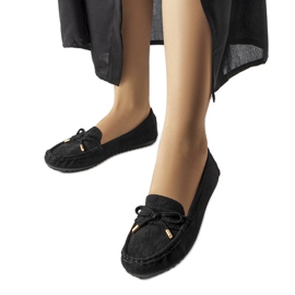 Sorte loafers med sløjfe fra Grasselli