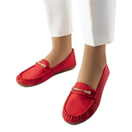 Røde loafers med mat finish fra Sorel